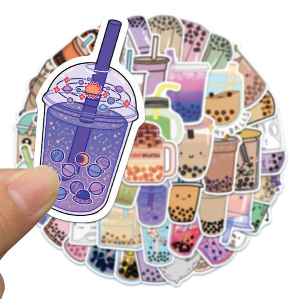 50 Pearl Milk Tea Cute Animal Doodle Stickers