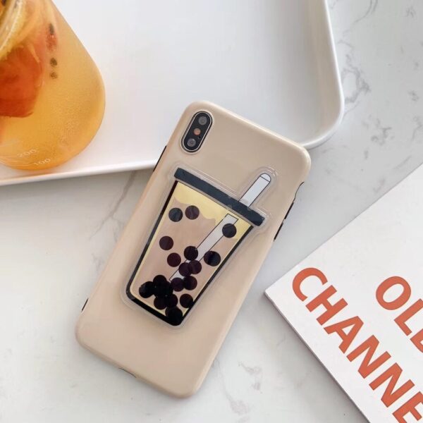 Boba Milk Tea Liquid Phone Case Compatible with iPhone