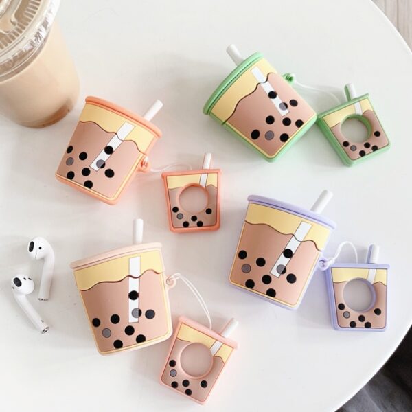 Boba Pearl Milk Tea Cup AirPods Case Compatible with AirPods 1 2 AirPods Pro