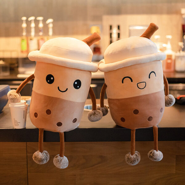Fun Soft Wonderful Boba Pearl Milk Tea Cup Shaped Plushie with Cute Hands and Legs