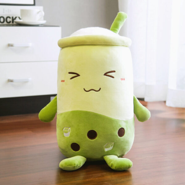 Colorful Brown Sugar Strawberry Matcha Fruit Boba Pearl Milk Tea Cup Shaped Plushie with Arms and Legs